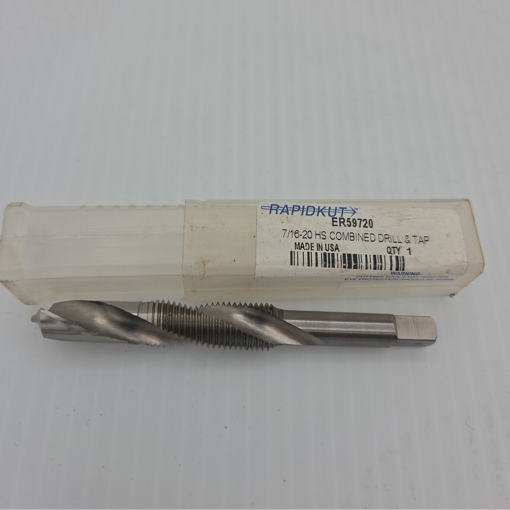 7/16"-20 HSS Combined Drill & Tap Spiral Flute USA Made